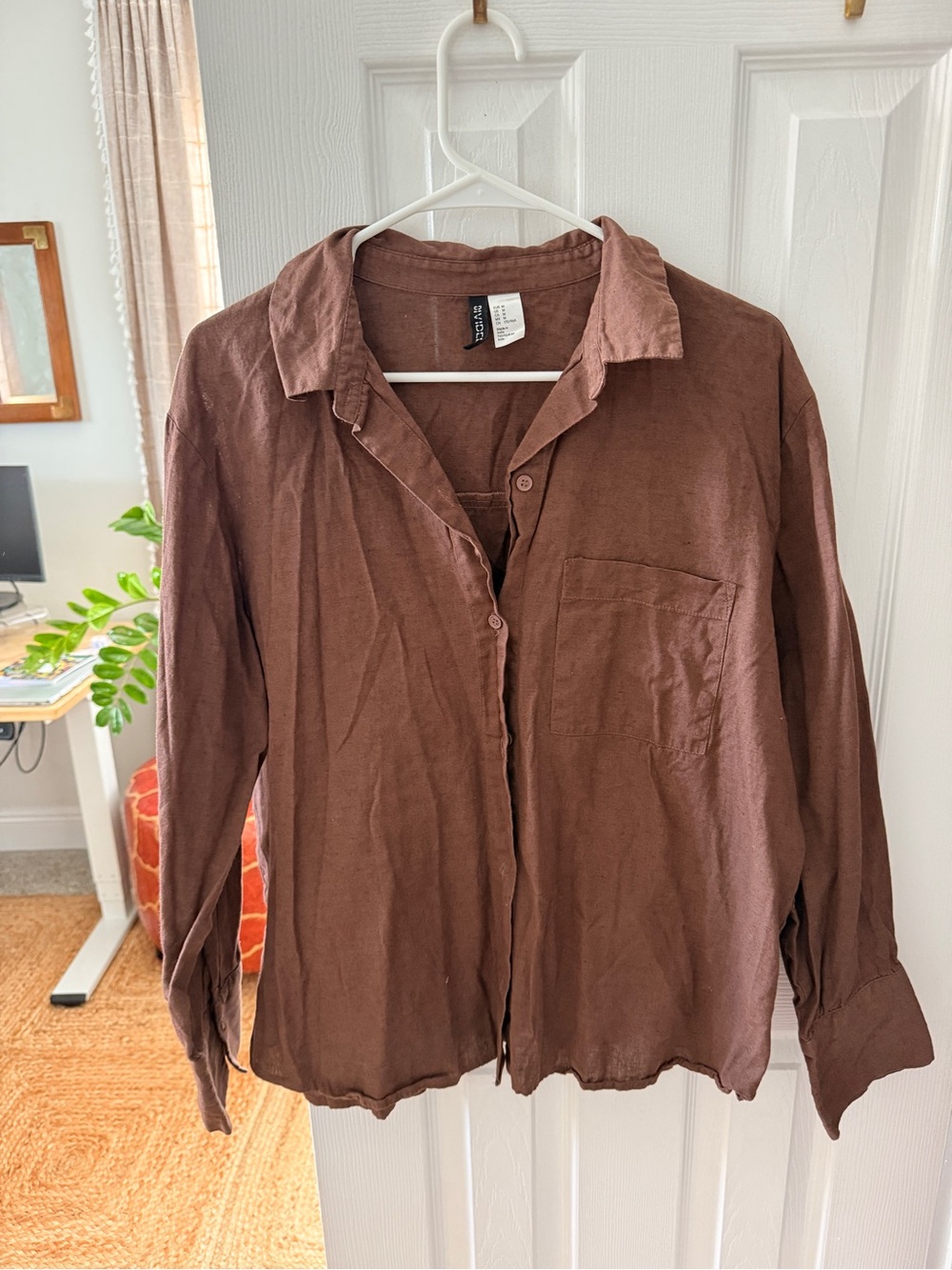 Divided Brown Lightweight Casual Button-Down Shirt